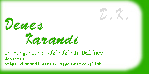 denes karandi business card